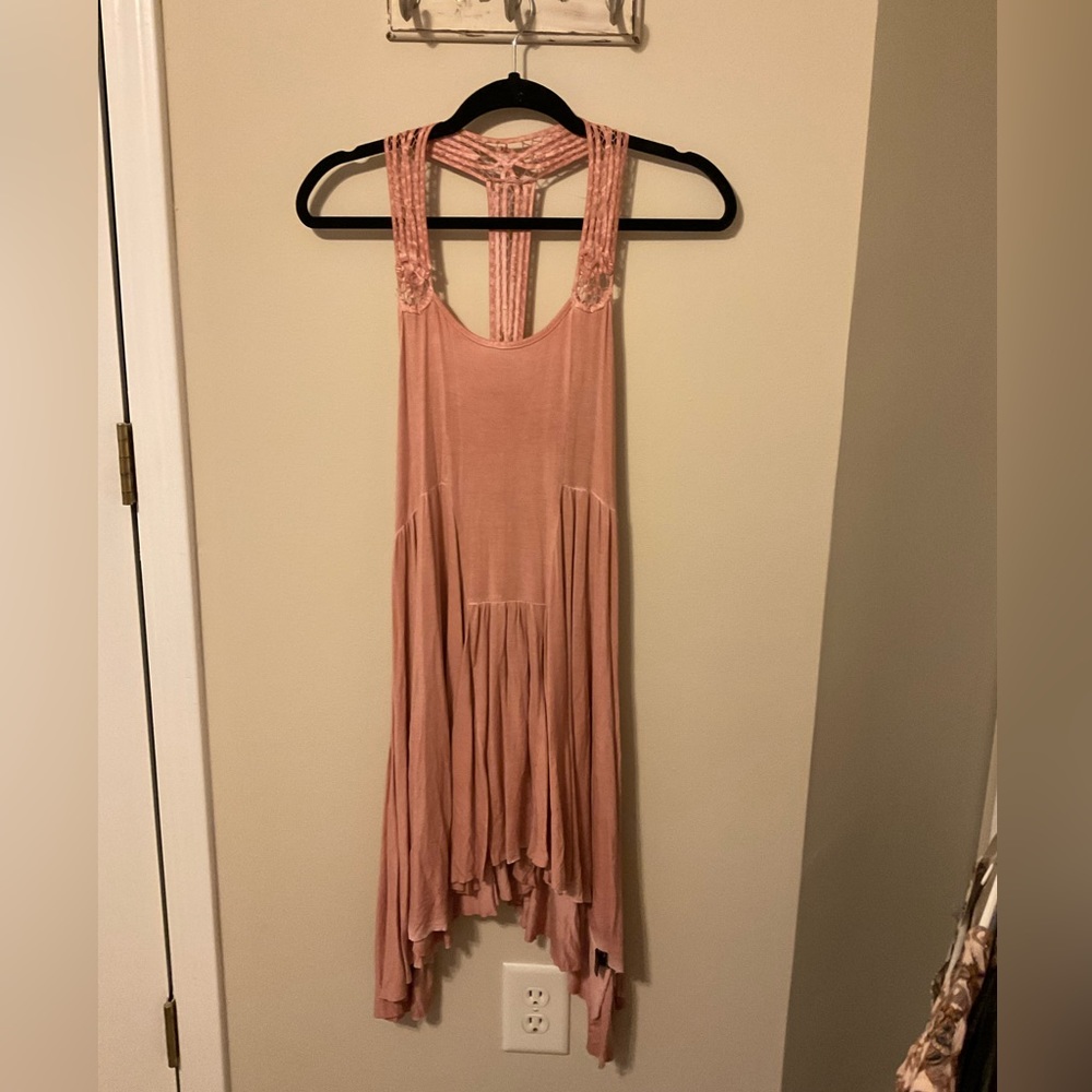 Lizard Thicket dusty pink flowy tank top dress